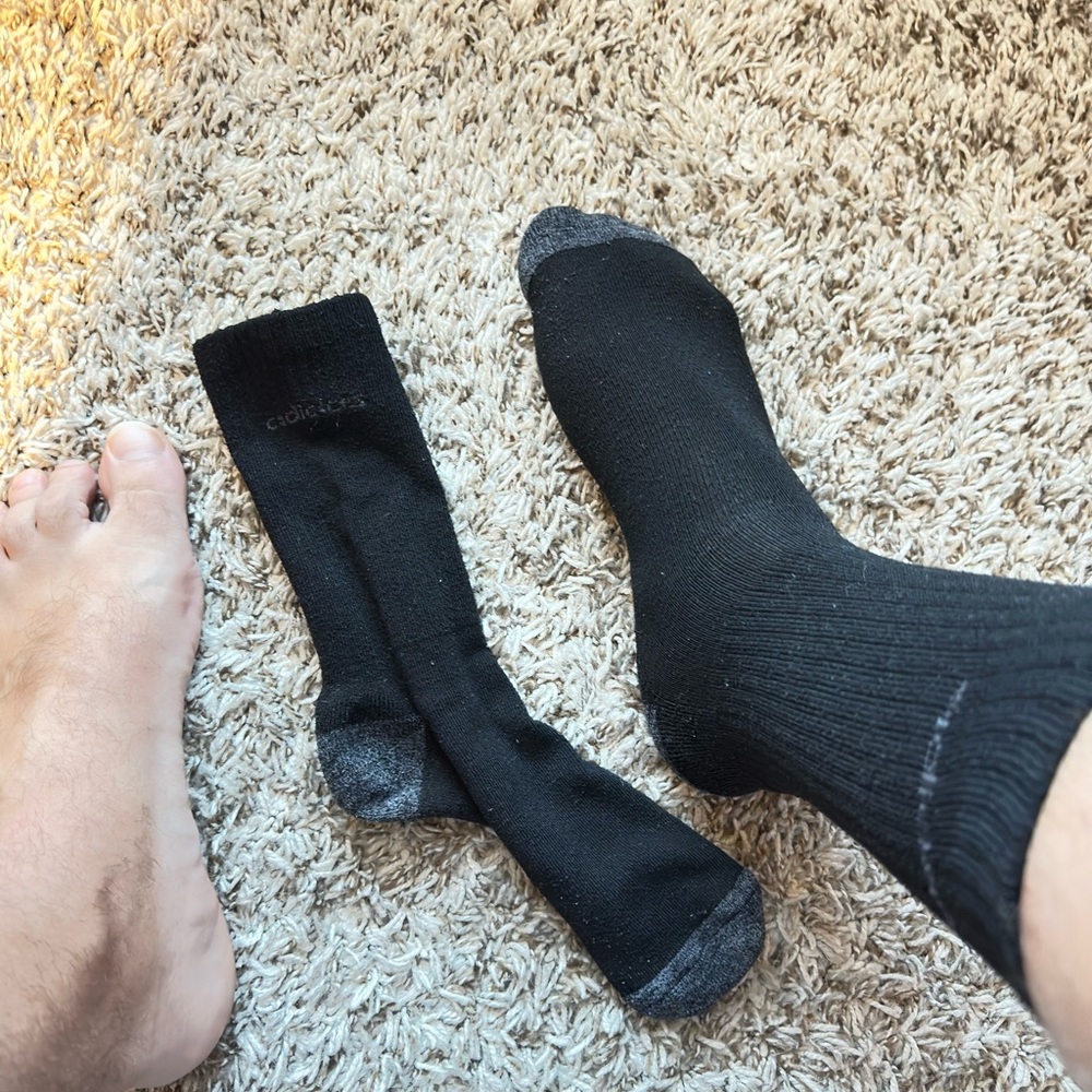 Adidas Black and Gray Casual Crew Socks